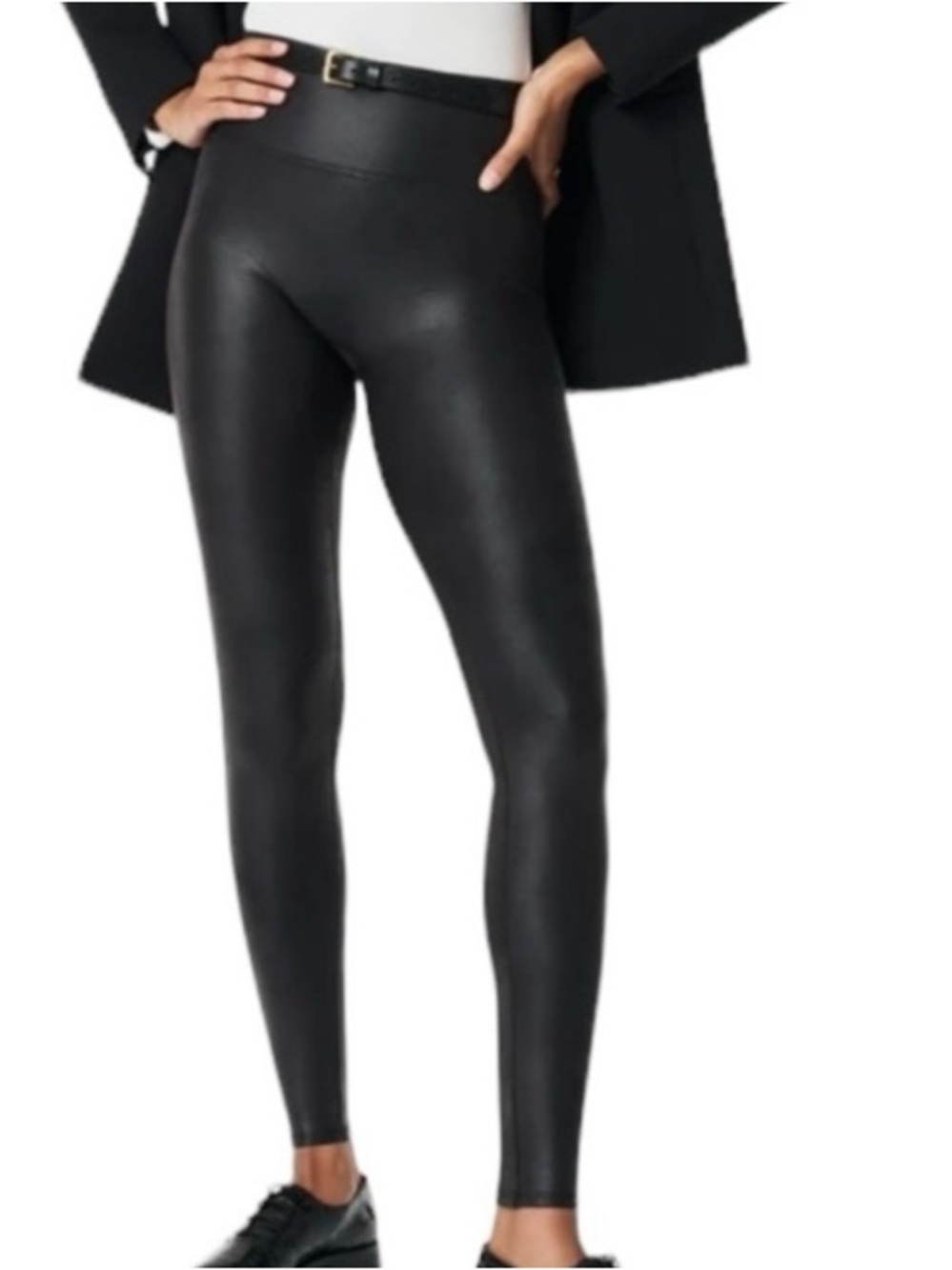 Spanx Faux Leather Leggings Black Size Large